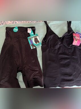 Cupid Black Firm-Control Shaping Tank and High-Waist Shorts Set